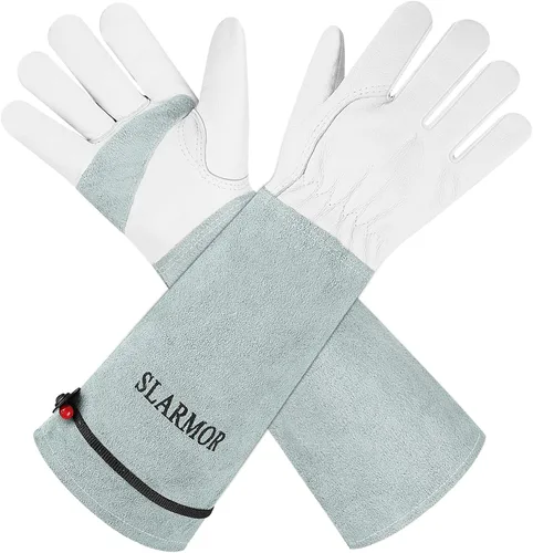 Vista 14 de Guantes largos de jardinería para mujeres/hombres, guantes de poda de rosas a prueba de espinas, guantelete resistente, el mejor regalo de jardín