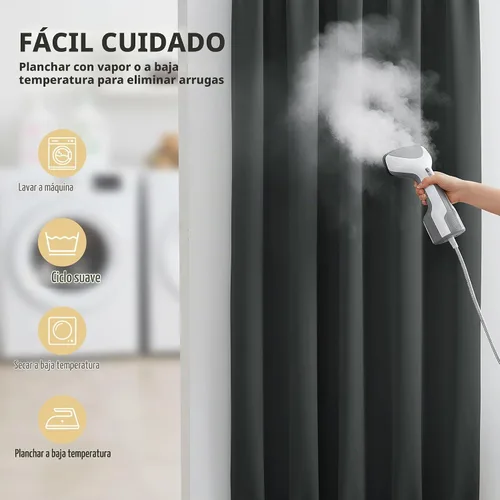 Vista 8 de Deconovo - Cortinas opacas para puerta francesa para ventana de puerta Gris oscuro