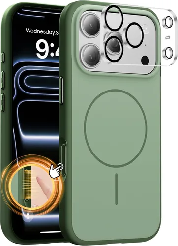 Vista 63 de Tigowos Funda Magnética para iPhone Air Compatible con MagSafe Resistente a Caídas de 16 Pies Cubierta Trasera con Sensación de Piel Mate a Prueba