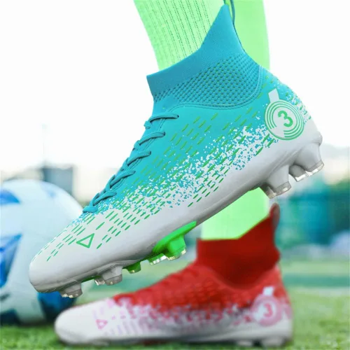 Vista 4 de Men's Cleats Firm Ground Soccer Shoes Athletic Lightweight Running Outdoor Turf Comfortable Training Football Shoes