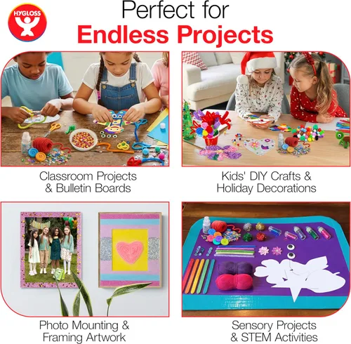Vista 4 de Hygloss Pizarras adhesivas para collage – Paquete de 24 tableros de collage autoadhesivos de 4 x 6 pulgadas para niños, tableros de montaje