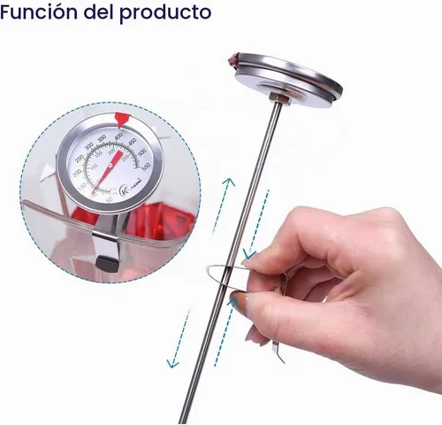 Vista 7 de KT THERMO Termómetro de caramelo/freír profundo con lectura instantánea, termómetro analógico, termómetro de carne con pincho de acero inoxidable
