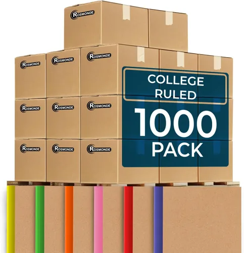 Vista 17 de Rosmonde Cuadernos de composición con rayas universitarias, paquete de 5, 200 páginas (100 hojas), 9-3/4 x 7-1/2 pulgadas, libro de composición