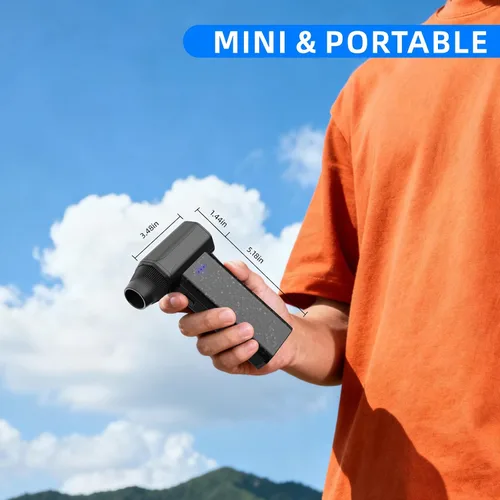 Vista 7 de Soplador de Aire Comprimido Inalámbrico, 150000RPM Soplador de Aire Eléctrico Súper Potente, Mini Soplador de Aire Ajustable de 3 Velocidades