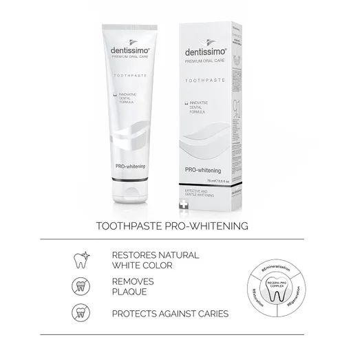 Vista 5 de Dentissimo Premium - Pasta de dientes para cuidado bucal Pro-Whitening Formula, 2.5 fl oz/2.5 onzas líquidas