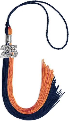 Vista 78 de Endea Graduation Borla de doble color con dije de plata brillante (negro/oro antiguo, 2025)