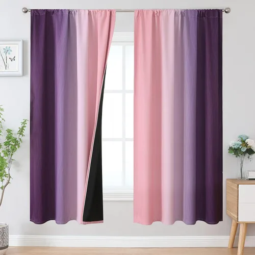 Vista 40 de Estelar Textiler Cortinas oscurecedoras beige y blanco grisáceo de 45 pulgadas de largo, cortinas graduadas con bloqueo de luz para baño, cortinas