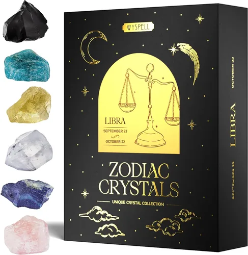Vista 14 de Wyspell Juego de Cristales de Acuario – 6 Cristales de Acuario en Bruto y Piedras Curativas – Regalos de Acuario para Mujeres – Regalos