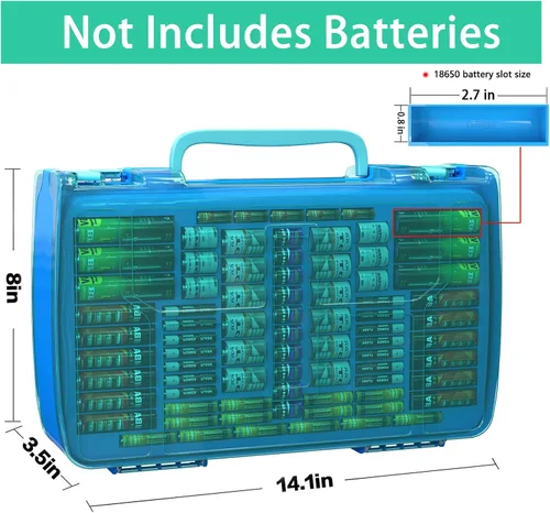 Vista 6 de ALCYON Estuche Organizador de Almacenamiento de Baterías de Gran Capacidad para 269 Baterías con Probador, Contenedor Portabaterías de Doble Cara