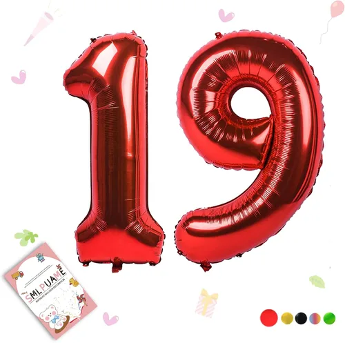 Vista 78 de Globos grandes de 40 pulgadas de números del 0 al 9, globos numéricos para decoración de fiesta de cumpleaños, globos de helio de aluminio