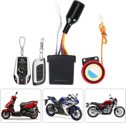 Vista 4 de Sistema de alarma de motocicleta antirrobo, arranque remoto de motocicleta 105 125Db motocicleta 2 vías remoto alarma cuerno sistema de seguridad