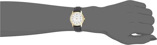 Vista 4 de Casio MTPV002GL-7B2 Reloj de cuarzo japonés de cuero dorado para hombre