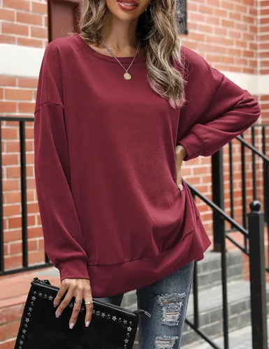 Vista 2 de Florboom Camisas de otoño para mujer, blusas de manga larga, holgadas, casuales, sin botones