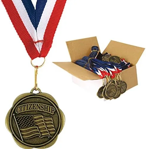 Vista 9 de Juego de 100 medallas de premio con cintas para el cuello