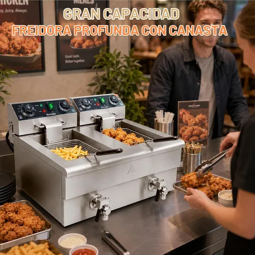 Vista 10 de Freidora comercial con cesta 23Qt Características válvula