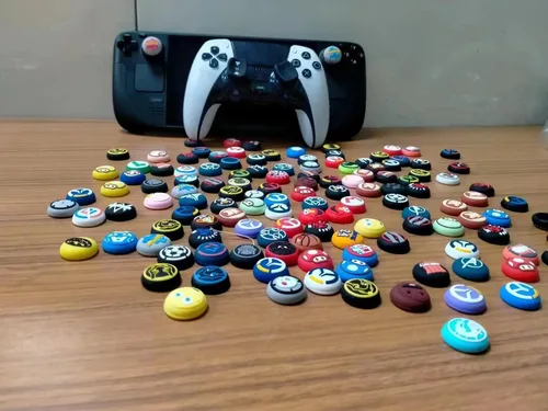 Vista 4 de Cubierta de silicona para agarre de pulgar para Steam Deck PS5 PS4 Joystick, agarre de pulgar para Xbox One Controller Thumstick Cover (1)