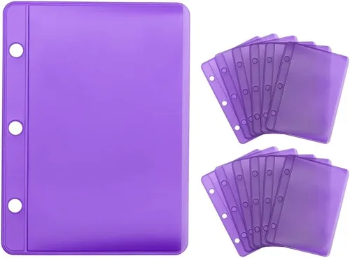 Vista 8 de NatSumeBasics 12 mini bolsillos negros para carpetas A9 sin cremallera, insertos para carpetas, sobres de presupuesto en efectivo, protector