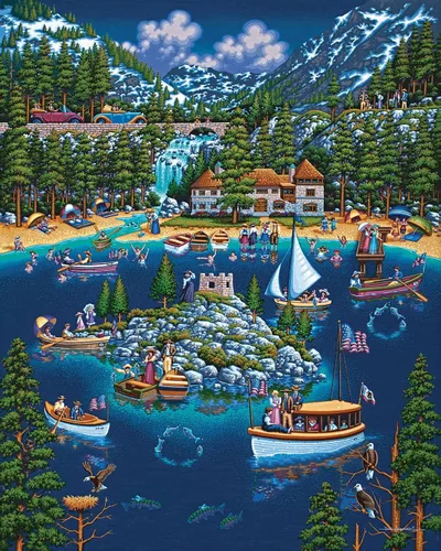 Vista 2 de Rompecabezas de Dowdle Lake Tahoe - 1000 piezas