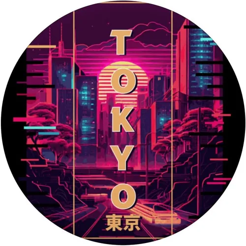 Vista 3 de Tokio Japonés Vaporwave City Pop Urban Synthwave PopSockets PopGrip intercambiables