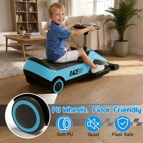 Vista 7 de Aspiradora montable, Go Kart eléctrico de 12 V para niños, color azul
