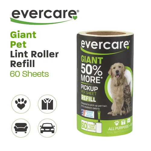 Vista 2 de Evercare Giant Extreme Stick - Recambios de rollo de pelusa, 60 unidades (paquete de 5)
