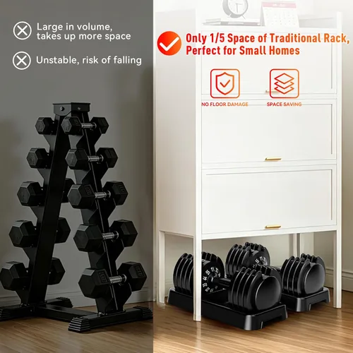Vista 8 de 25/55lb Pair Adjustable Dumbbell Set, Adjustable Dumbbells Set of 2, 5 in 1/10 in 1 Free Weights Dumbbells Set with Anti-Slip Texture Handle