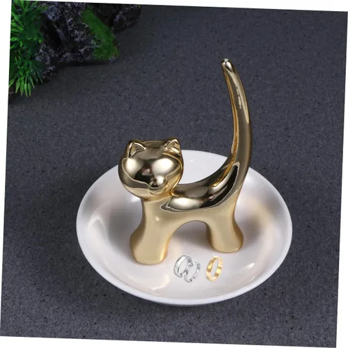 Vista 9 de NOLITOY 2pcs Bandejas Decorativas Decorative Jewelry Plate Ring Dish Jewelry Dish Plate Animal Jewelry Plate Ceramic Plate Dish Womans Rings Jewelry