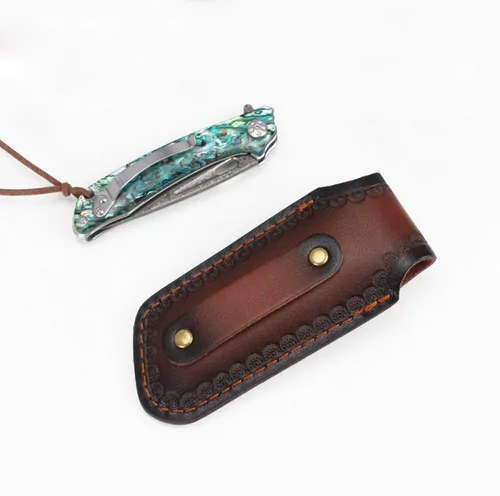Vista 4 de Fundas para Cuchillos de Tienda, Funda para Cuchillo de Bolsillo de 5.1 pulgadas para Cinturón, Funda de Cuero para Cuchillo para Cinturón