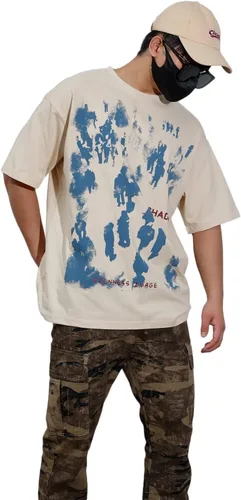 Vista 4 de Aelfric Eden Camisetas gráficas de gran tamaño unisex con estampado de graffiti camisetas de inyección de tinta