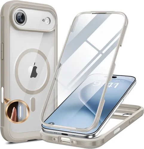 Vista 69 de Miracase - Funda magnética para iPhone 13 Pro Max de 6.7 pulgadas (compatible con MagSafe), transparente, completo, protector de pantalla de vidrio