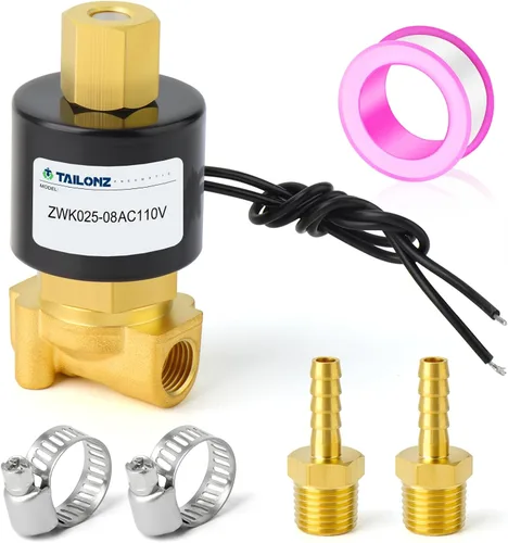 Vista 11 de TAILONZ PNEUMATIC Válvula electromagnética eléctrica de latón de 1 pulgada NPT DC12V 2W-250-25 agua normalmente cerrada, aire, diesel