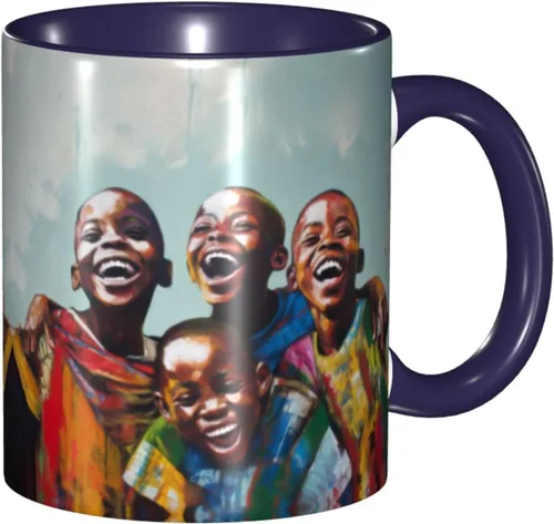 Vista 10 de Taza de café, taza de té para mujeres y niñas, taza de diseño único, perfecta para regalos, mujeres afroamericanas afro