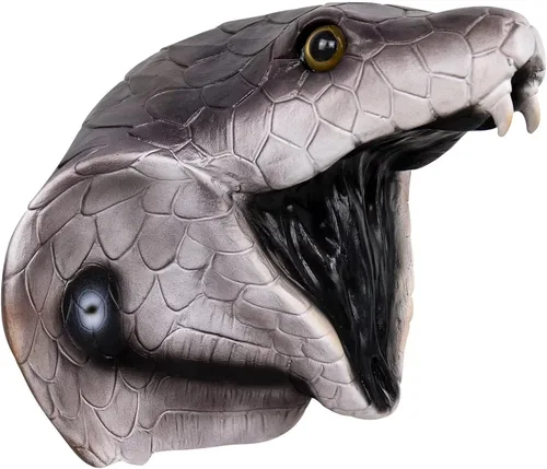 Vista 2 de Máscara de piel de serpiente, máscara de cabeza de cobra animal