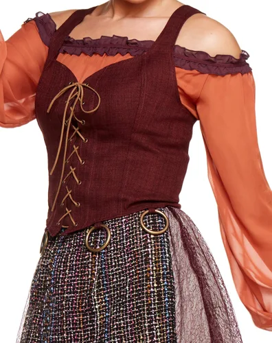 Vista 3 de Spirit Halloween Hocus Pocus - Disfraz de Mary Sanderson para adultos, con licencia oficial, cosplay de bruja, disfraz de TV y película, Rojo