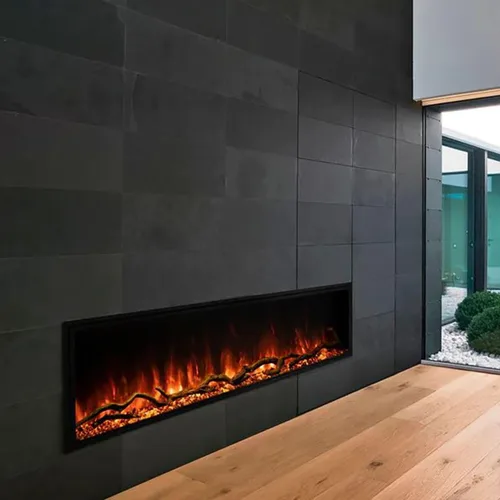 Vista 4 de Modern Flames Landscape Pro Slim - Chimenea eléctrica de pared integrada de 44 pulgadas
