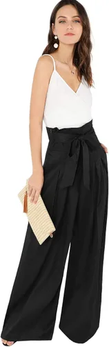 Vista 5 de Milumia Palazzo - Pantalones largos para mujer, cintura alta