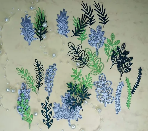 Vista 7 de Juego de 8 troqueles de hoja de metal, varias hojas de corte de flores, plantillas de corte para manualidades, álbumes de recortes, álbumes