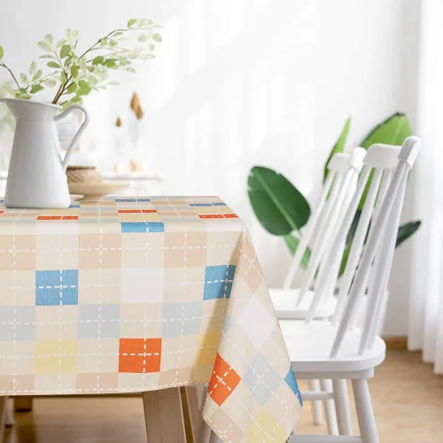 Vista 11 de RYB HOME - Mantel rectangular de Patchwork colorido - Mantel a prueba de derrames y resistente a los arañazos para mesa de 6 pies con flores
