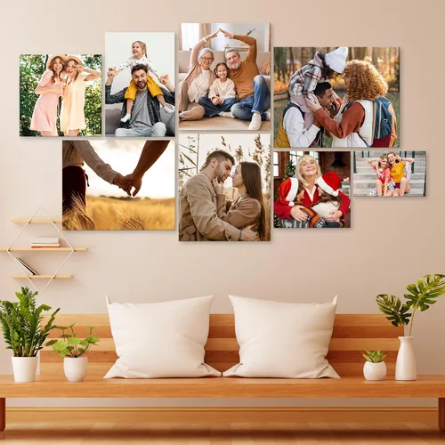 Vista 6 de Envío al día siguiente de impresiones en lienzo personalizadas con sus fotos (enmarcada 8x8 pulgadas) regalos de fotos personalizados impresiones