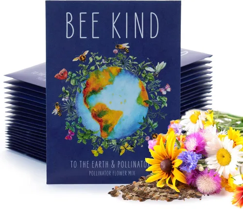 Vista 11 de Bentley Seed Co. Flores Polinizadoras del Planeta del Día de la Tierra Paquetes de Semillas de Flores Ilustrados con Abejas y Mariposas