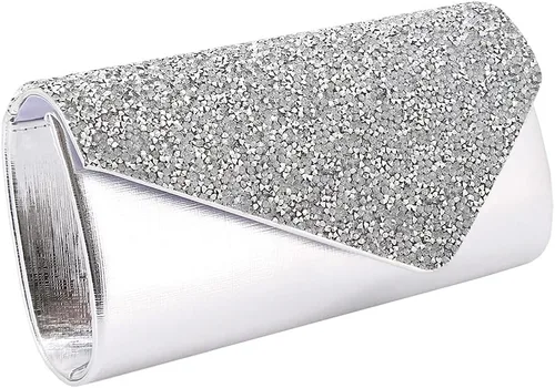 Vista 3 de Naimo Bolso de mano con diamantes de imitación brillantes para boda, fiesta de noche