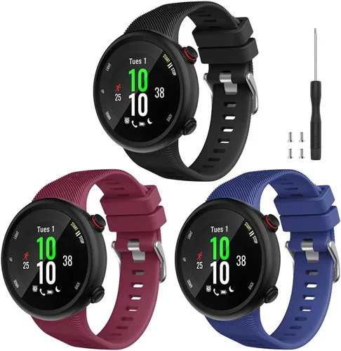 Vista 14 de Compatible con Garmin Forerunner 45, correa de repuesto deportiva de silicona suave, pulsera de fitness para Garmin Forerunner 45 Smartwatch Negro