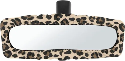 Vista 31 de Funda para espejo retrovisor de automóvil con estampado de vaca negro, protector de espejo retrovisor automático elástico