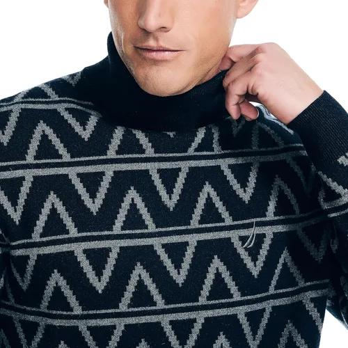 Vista 3 de Nautica Men's Sustainably Crafted Turtleneck Sweater