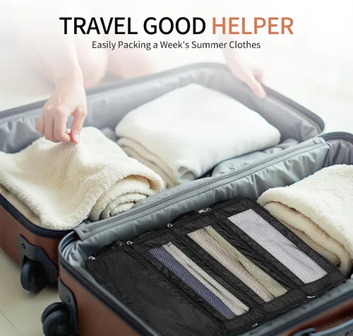 Vista 6 de Organizador de maleta, organizador de bolsas de viaje para equipaje de compresión para colgar cubos de equipaje para viajes, llevar en el armario