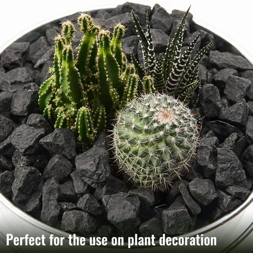 Vista 5 de NUPICK Rocas de grava de 10 libras, guijarros pulidos de 0.5 a 0.7 pulgadas para plantas, pecera, jarrón transparente y más, piedras negras
