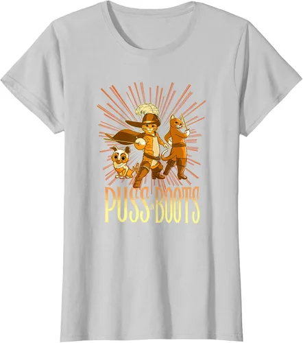 Vista 19 de DreamWorks Puss in Boots: The Last Wish Cat Trio Poster - Camiseta pequeña Negro