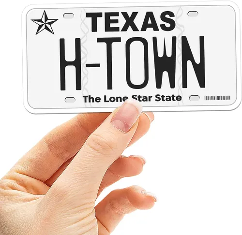 Vista 53 de Calcomanía para placa de matrícula de Texas, elige entre más de 50 ciudades de TX, calcomanía para parachoques de Texas para automóvil, calcomanías