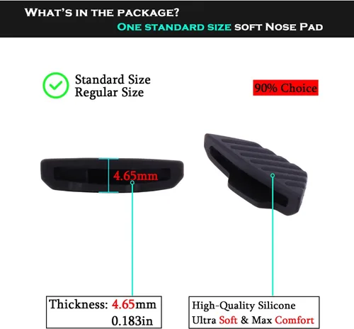 Vista 4 de Almohadillas de nariz de repuesto de tamaño estándar para gafas de sol Oakley Mercenary OO9424, color negro