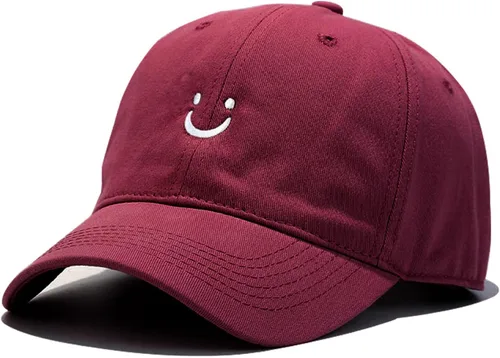 Vista 10 de Umeepar Gorra de béisbol con cara sonriente para mujeres y hombres, ajustable, de perfil bajo, de algodón, sin estructura, para papá